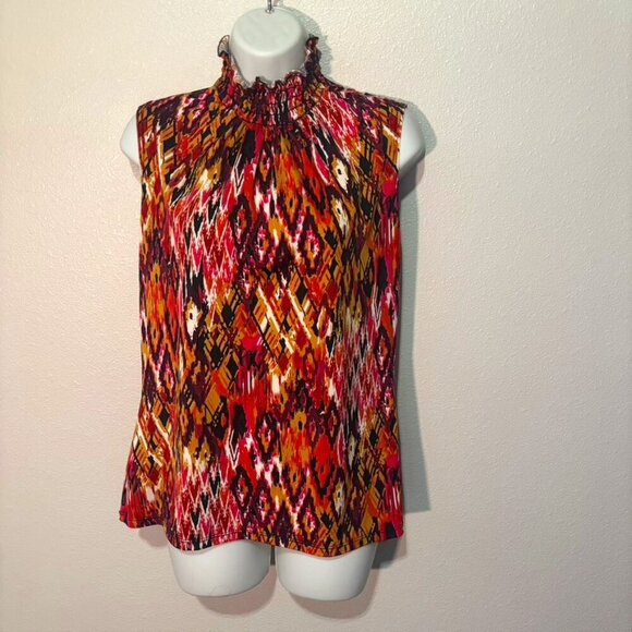 L Sere nade sleeveless multicolored turtlenecked blouse with diamond shapes - Picture 1 of 3
